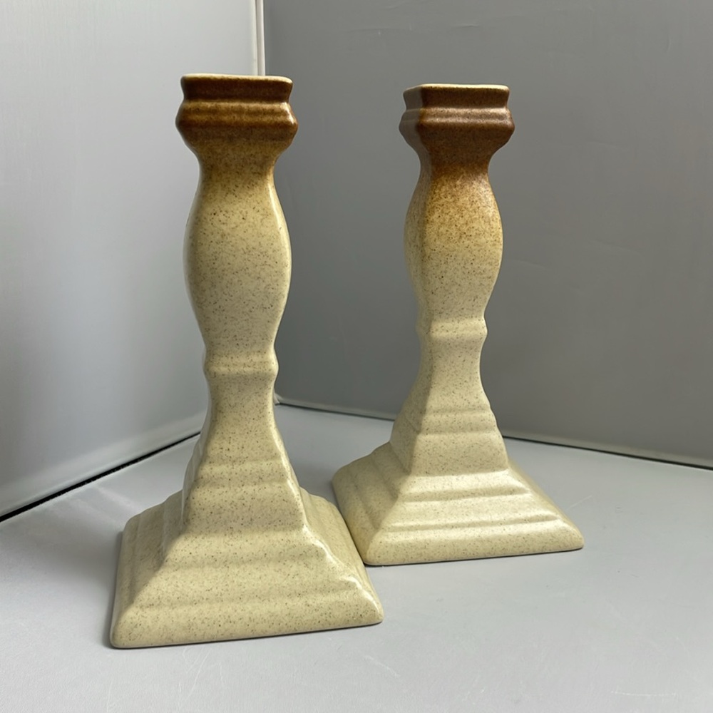Pair Vintage Mikasa Garden Club Candle Holders 7 1/8"‎ Tall Candlestick